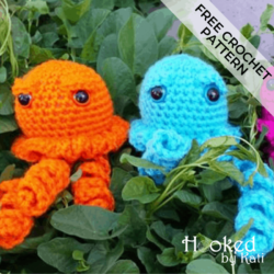 jellyfish free crochet amigurumi pattern Hooked by Kati