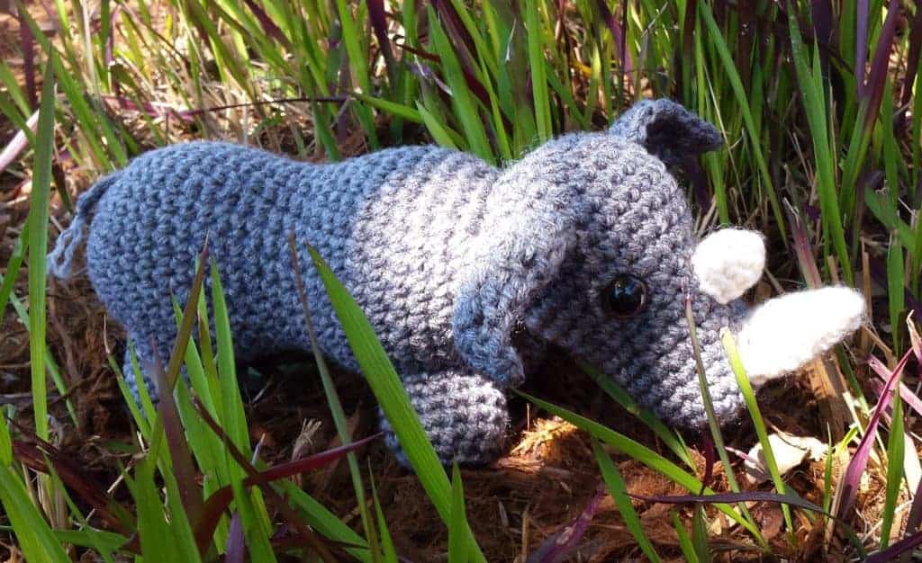 Free Rhino Crochet Pattern | Rhino Amigurumi | Hooked by Kati