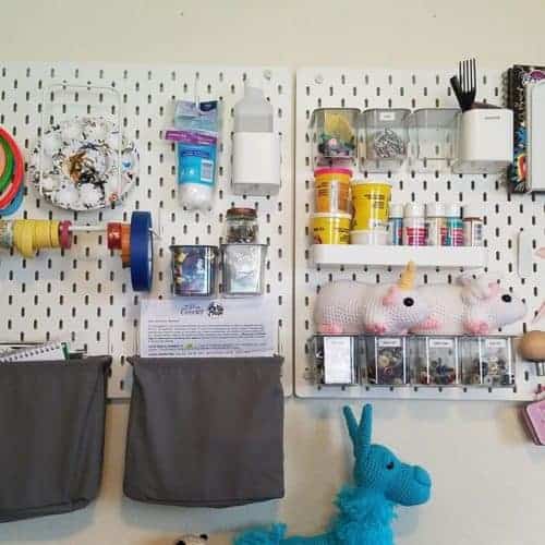 IKEA Peg Board | Craft Room Organization | Hooked by Kati