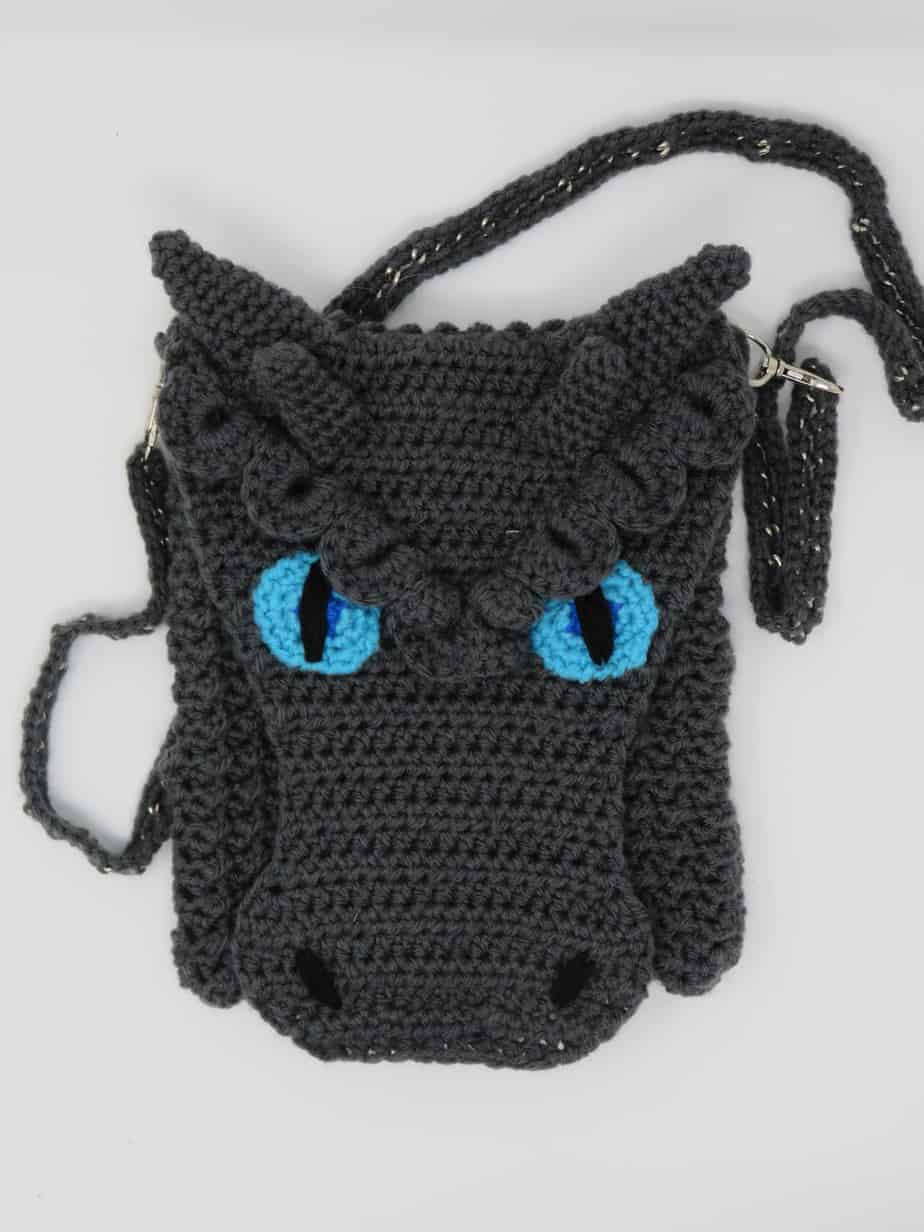 Frost Dragon Cross Body Bag | Dragon Purse crochet pattern mods