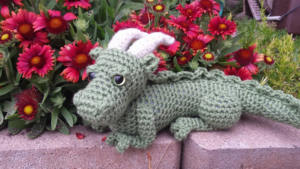baby dragon crochet kit | Hooked by Kati