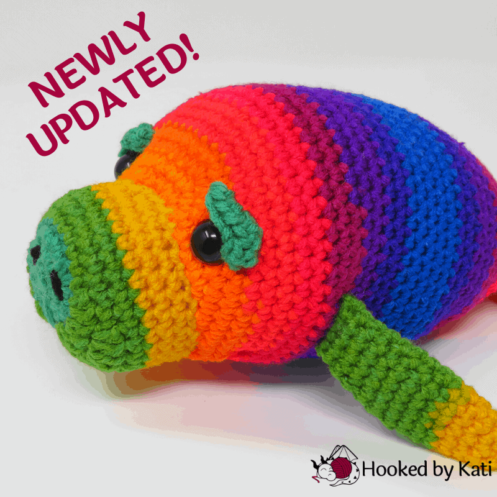 Hue the Manatee premium crochet pattern pdf from Hooked by Kati