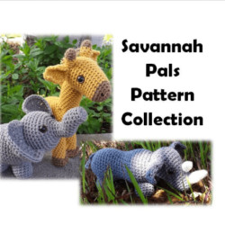 Savannah Pals Crochet Collection (Elephant, Giraffe, and Rhino), printable