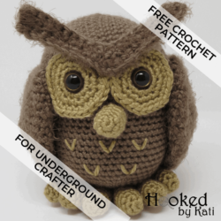 hygge owl free amigurumi crochet pattern for Underground Crafter by Hooked by Kati