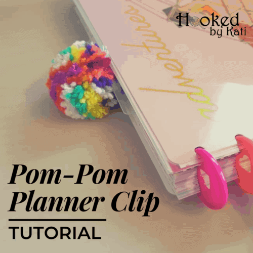 10 minute dollar store tutorial for pom pom planner clip, scrap buster, simple project