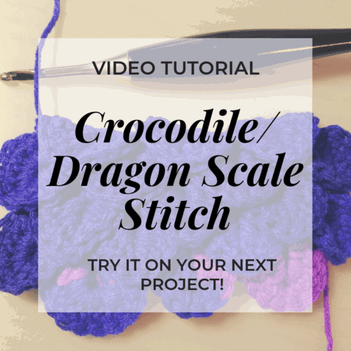crocodile dragon scale stitch crochet video tutorial | Hooked by Kati