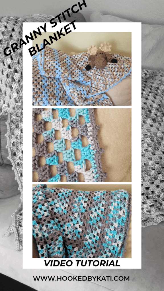 Continuous Granny Stitch Blanket free crochet pattern, video tutorial | Hooked by Kati