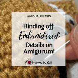 Weaving in ends on a white amigurumi