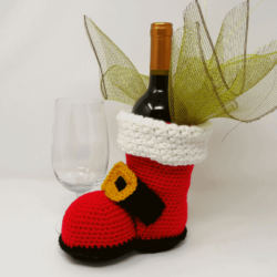 "Ho Ho Merlot" Bottle Boot Premium Crochet Pattern, printable