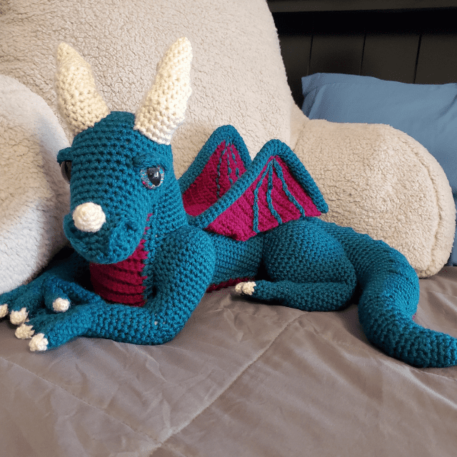 Vincent the large dragon crochet pattern