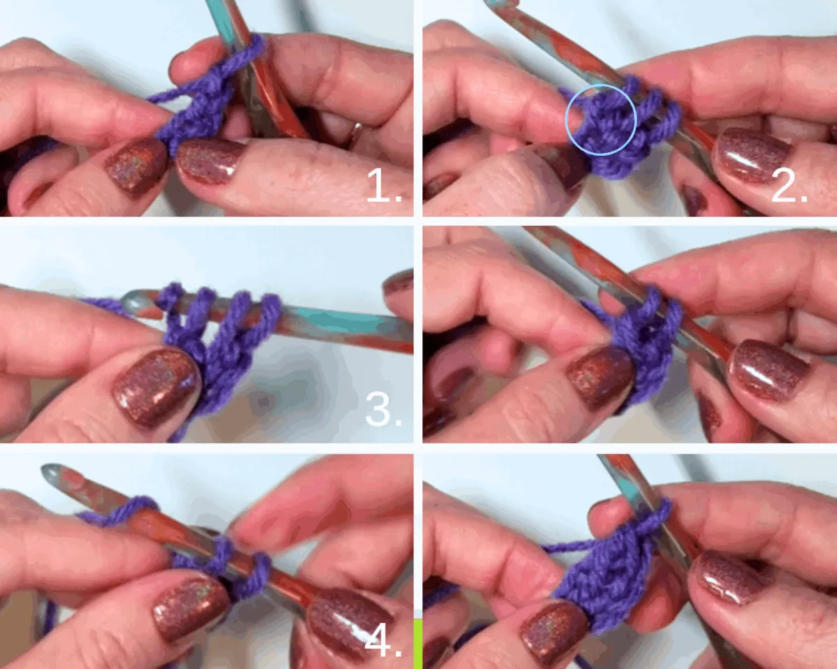 step by step guide to foundation double crochet (fdc) crochet stitch