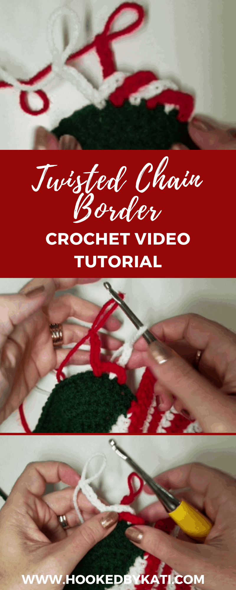 Two-Color Twisted Chain Border | Video Tutorial - Hooked by Kati