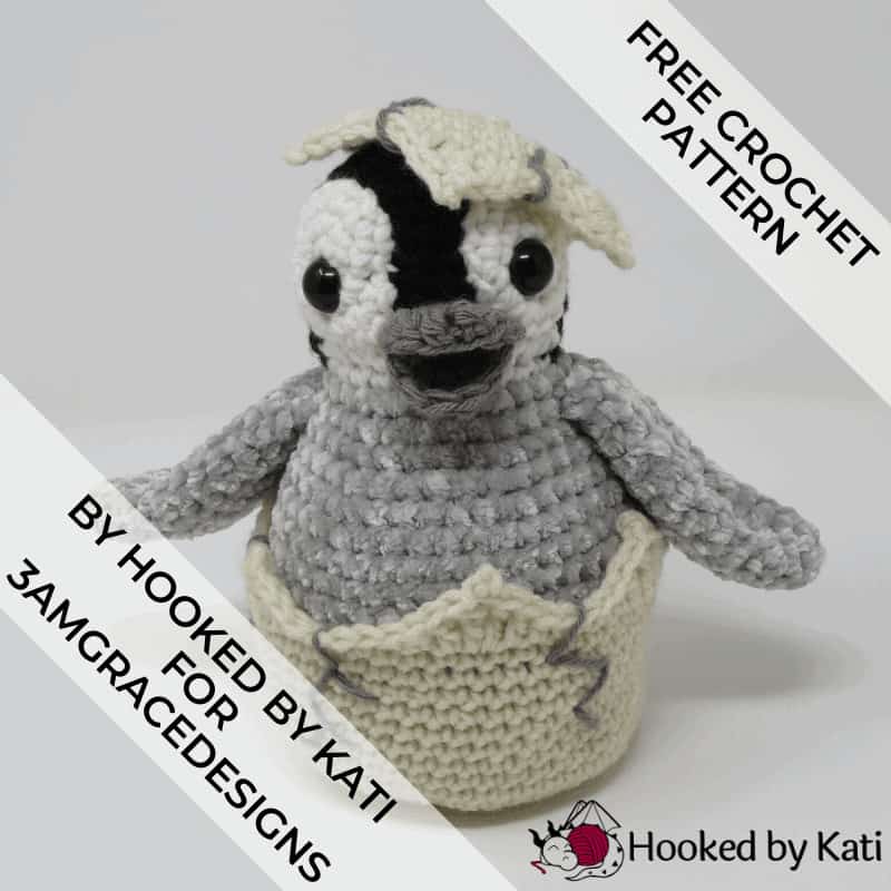 crochet penguin plushie free crochet pattern from Hooked by Kati