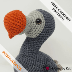 Lewis the Dodo Bird free amigurumi crochet pattern from Hooked by Kati