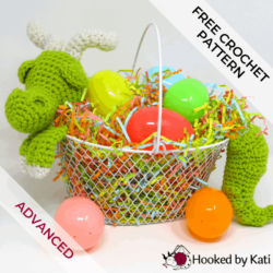 Dragon Easter Basket Free Crochet Pattern from Hooked by Kati