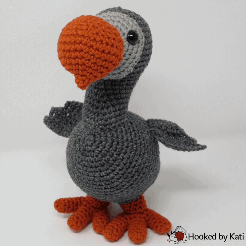 bird plushie free crochet pattern from Hooked by Kati