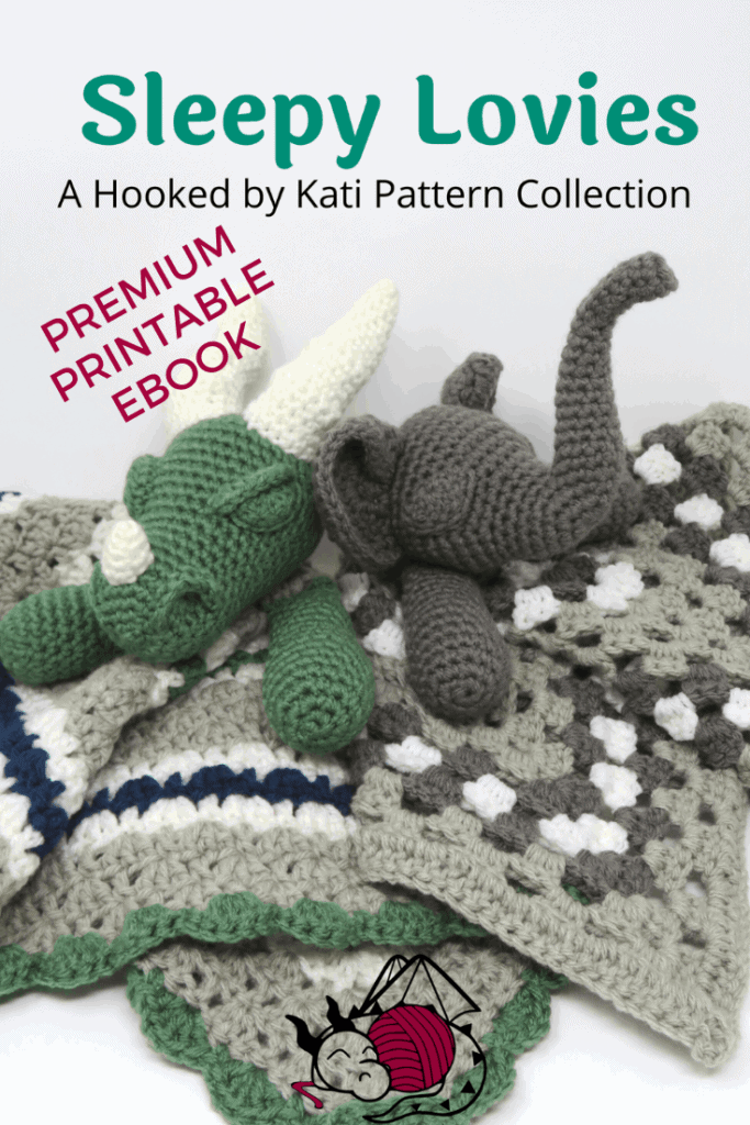 Sleepy Lovies Pattern Collection from Hooked by Kati, available as a printable .pdf digital file, image