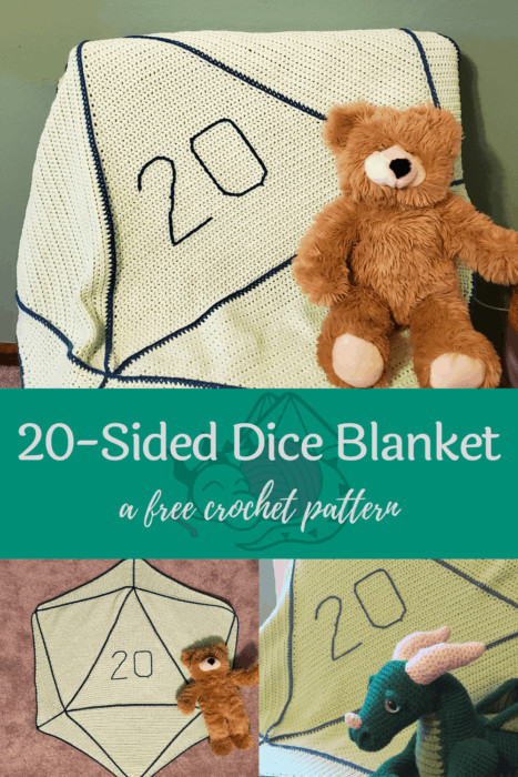 Free Crochet D20 Baby Blanket pattern, Hooked by Kati pin