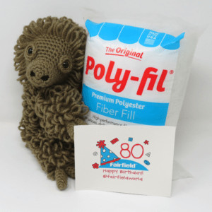 Fairfield World anniversary Dell the Baby Sloth, free amigurumi pattern from Hooked by Kati