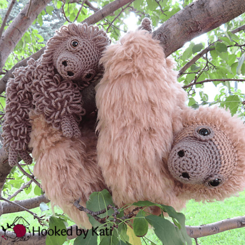momma and baby sloth crochet pattern bundle