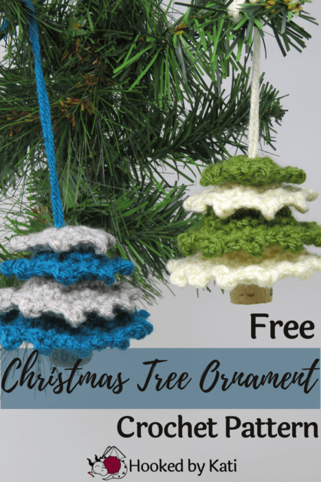 Free Christmas tree ornament crochet pattern from Hooked by Kati