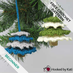 free crochet tree ornament pattern, little trees