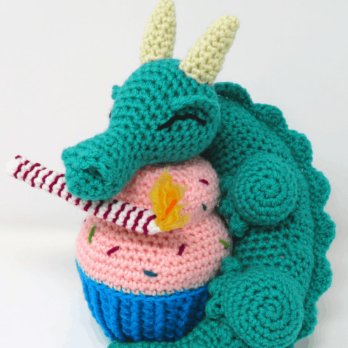 Wonder the Birthday Dragon, premium printable crochet pattern