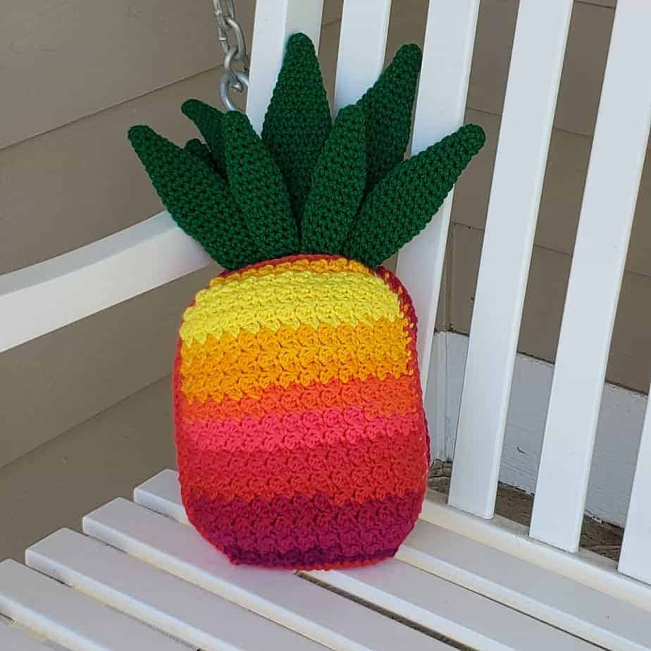 parti pineapple cushion from hooked by Kati