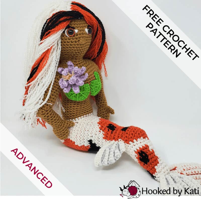 koi mermaid amigurumi crochet pattern from Hooked by Kati image