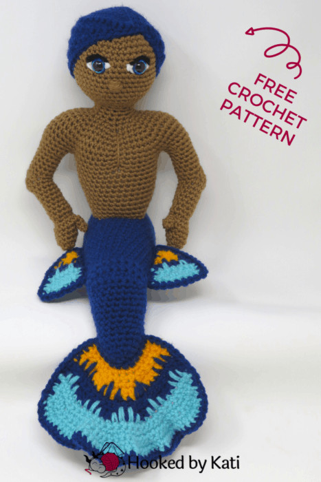 Carter the Betta Merman amigurumi crochet pattern  pin