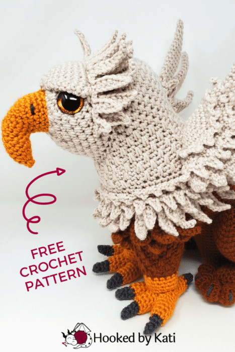 mythical plushie creature free crochet pattern from Hooked by Kati