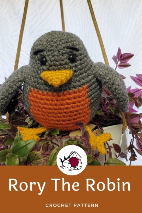 small bird free crochet plushie pattern from Hooked by Kati