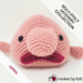Hubert the Blob Fish free amigurumi crochet pattern from Hooked by Kati featured