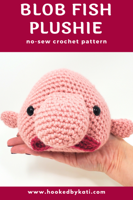 Hubert the Blob Fish free amigurumi crochet pattern from Hooked by Kati img