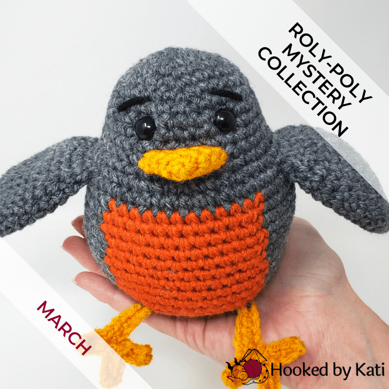 Rory the Robin amigurumi crochet pattern from Hooked by Kati image