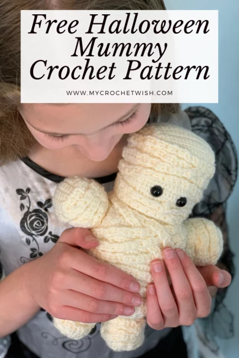 Halloween mummy plushie Crochet Pattern