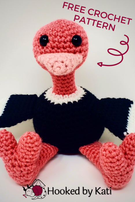 Free No-Sew Ostrich Plush Crochet Pattern - Hooked by Kati