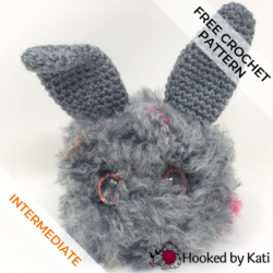Dust bunny amigurumi crochet pattern free from Hooked by Kati