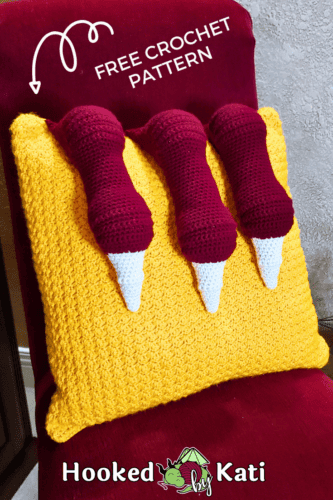 Dragon Claw Pillow  Free Crochet Pattern - Hooked by Kati